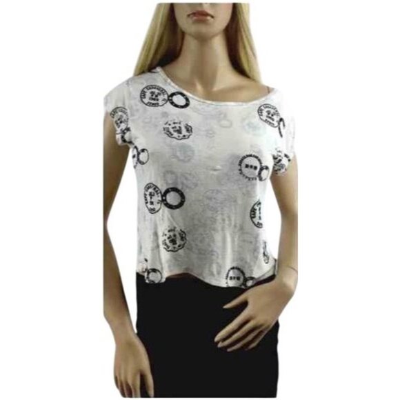 Vintage Y2K Zara Printed Slouchy Semi Cropped Short Sleeve Top - Picture 4 of 8